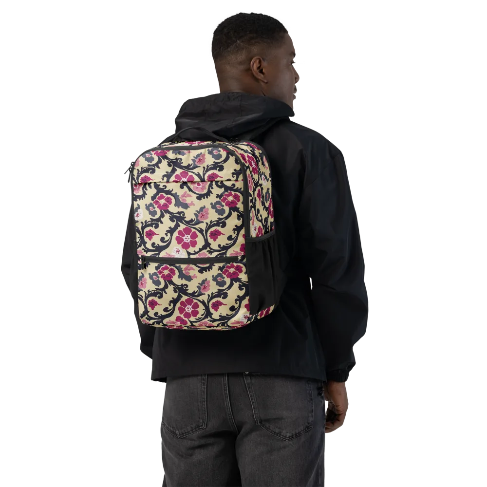 Navy Garden Waltz on Utility Backpack — Back