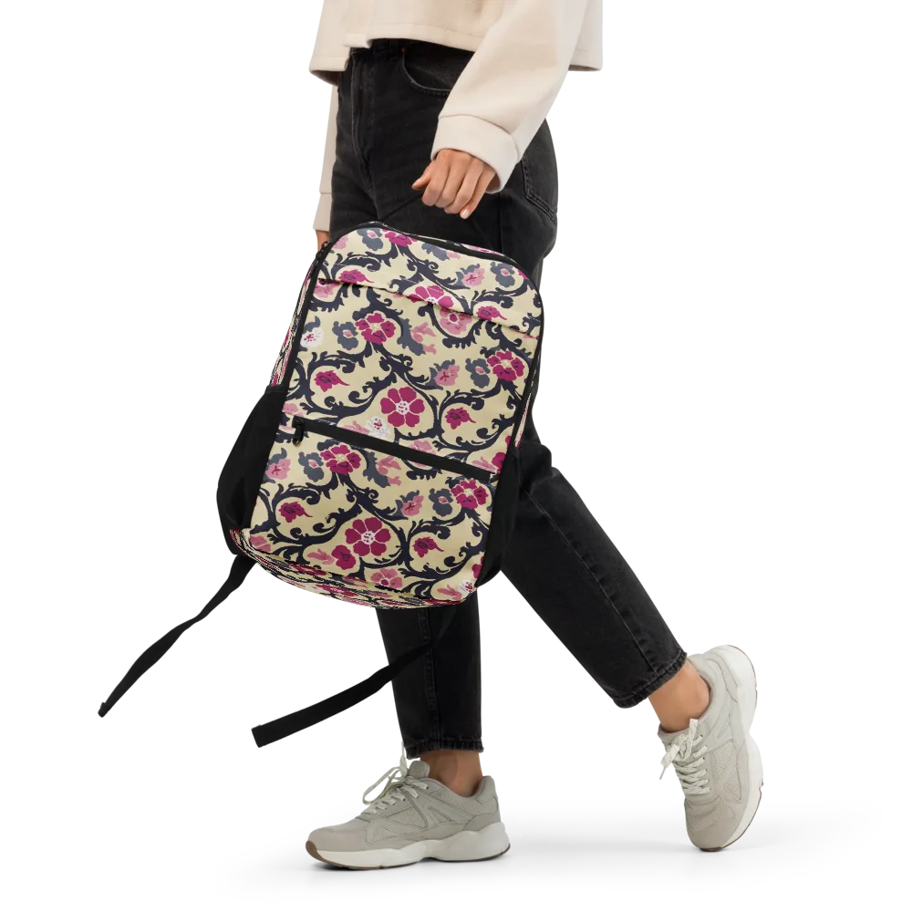 Navy Garden Waltz on Utility Backpack — Front