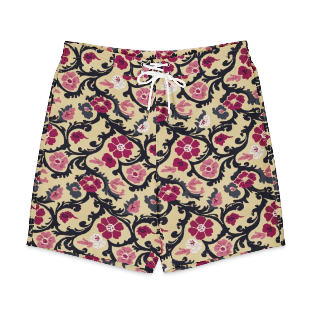 Navy Garden Waltz on Men's Board Shorts — Front