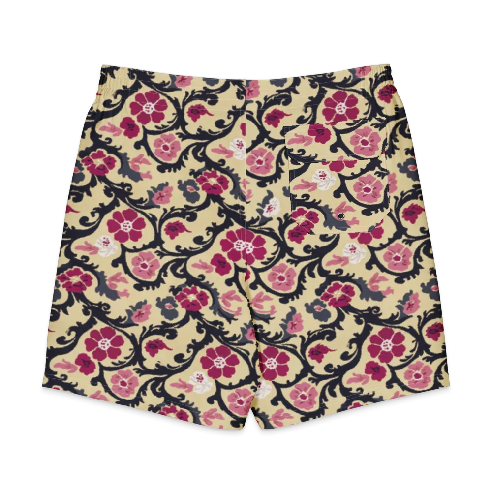 Navy Garden Waltz on Men's Board Shorts — Back