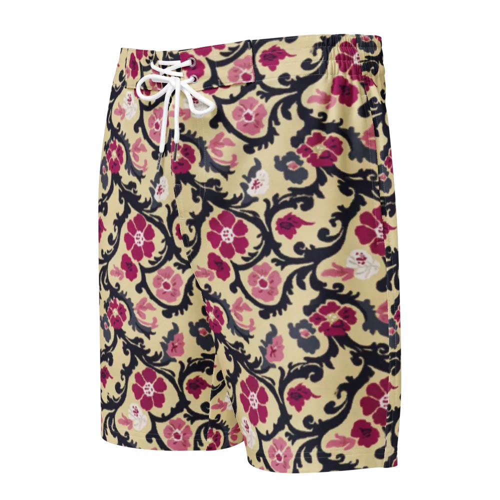 Navy Garden Waltz on Men's Board Shorts — Front