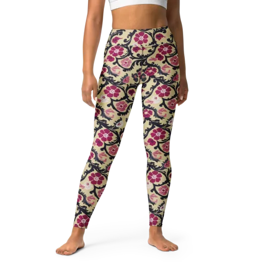 Navy Garden Waltz on a Yoga Leggings