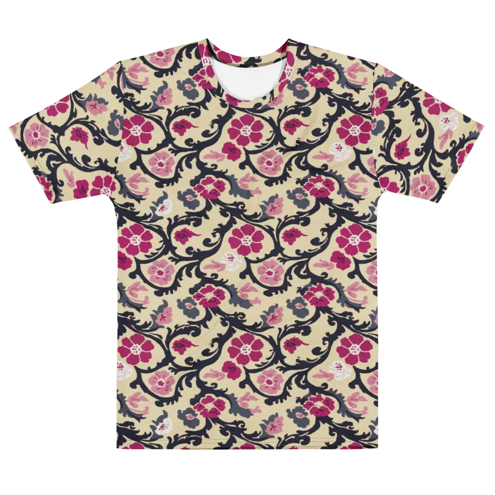 Navy Garden Waltz on Men's Cotton Crew Neck T-Shirt — Front