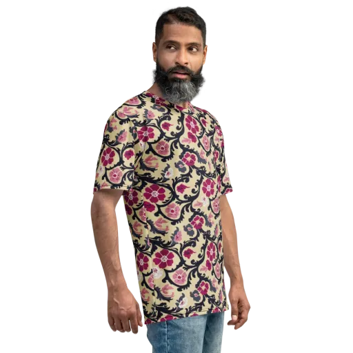 Navy Garden Waltz on Men's Crew Neck T-Shirt