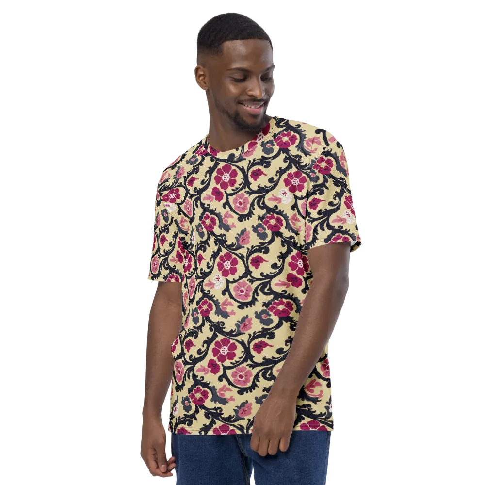 Navy Garden Waltz on Men's Crew Neck T-Shirt — Left