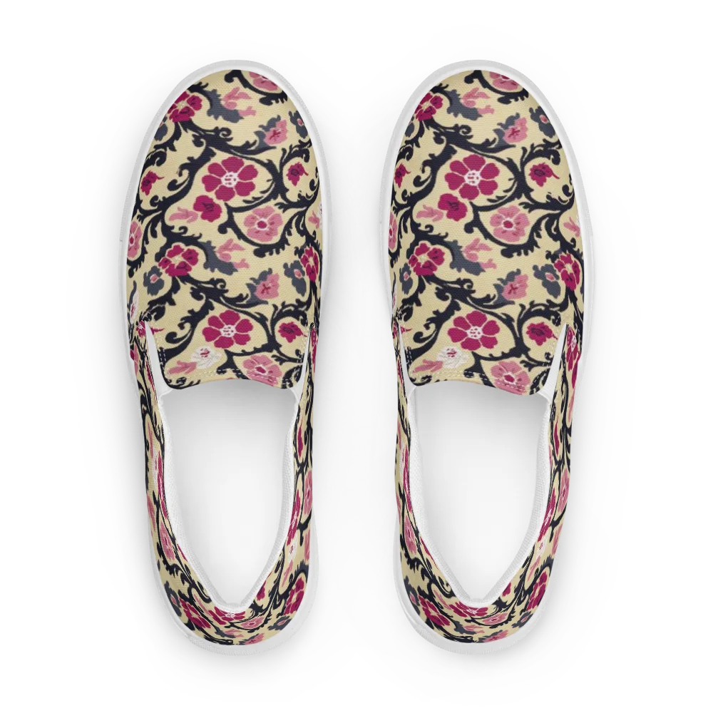 Navy Garden Waltz on Men's Slip-On Canvas Shoes — Front