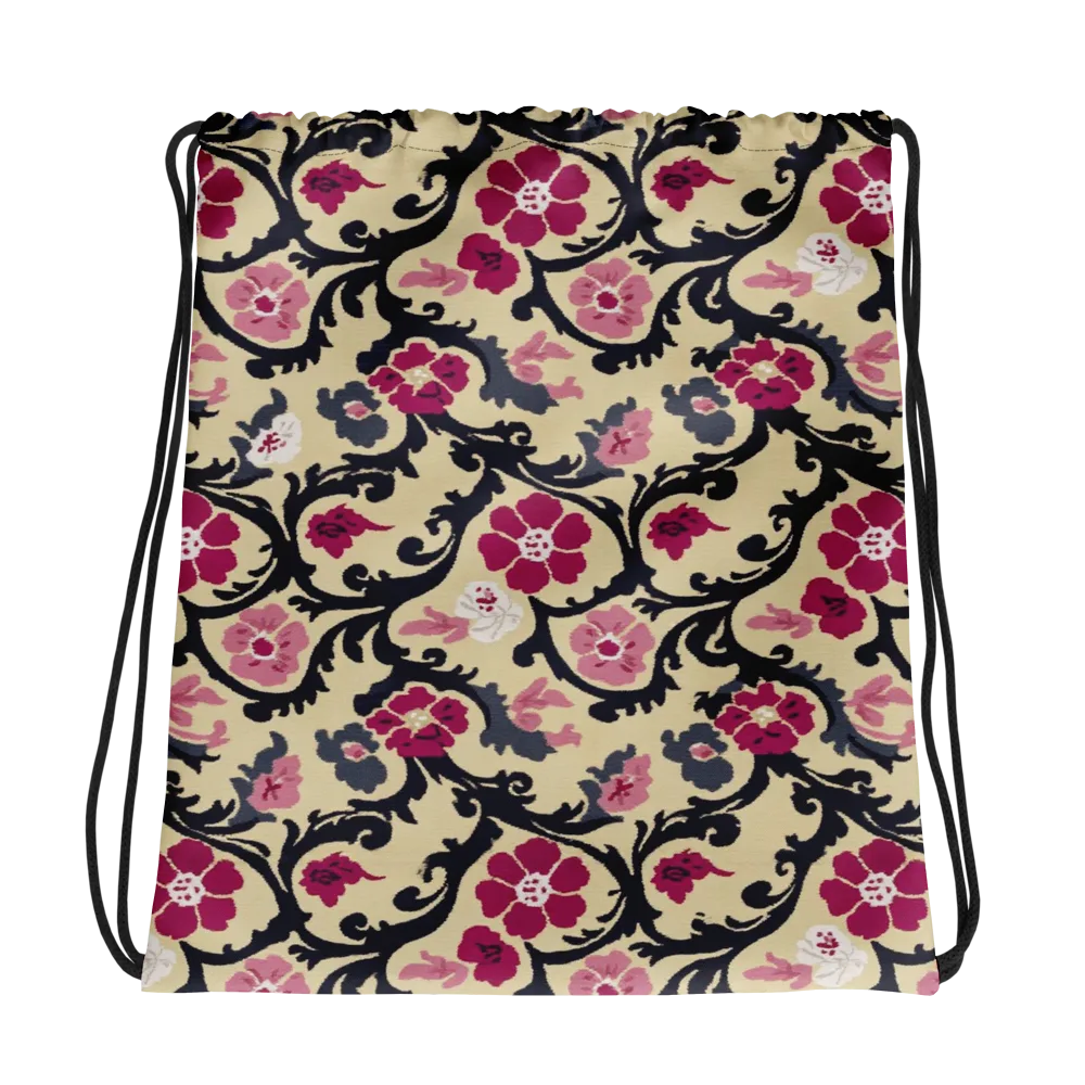 Navy Garden Waltz on Drawstring Bag — Photo