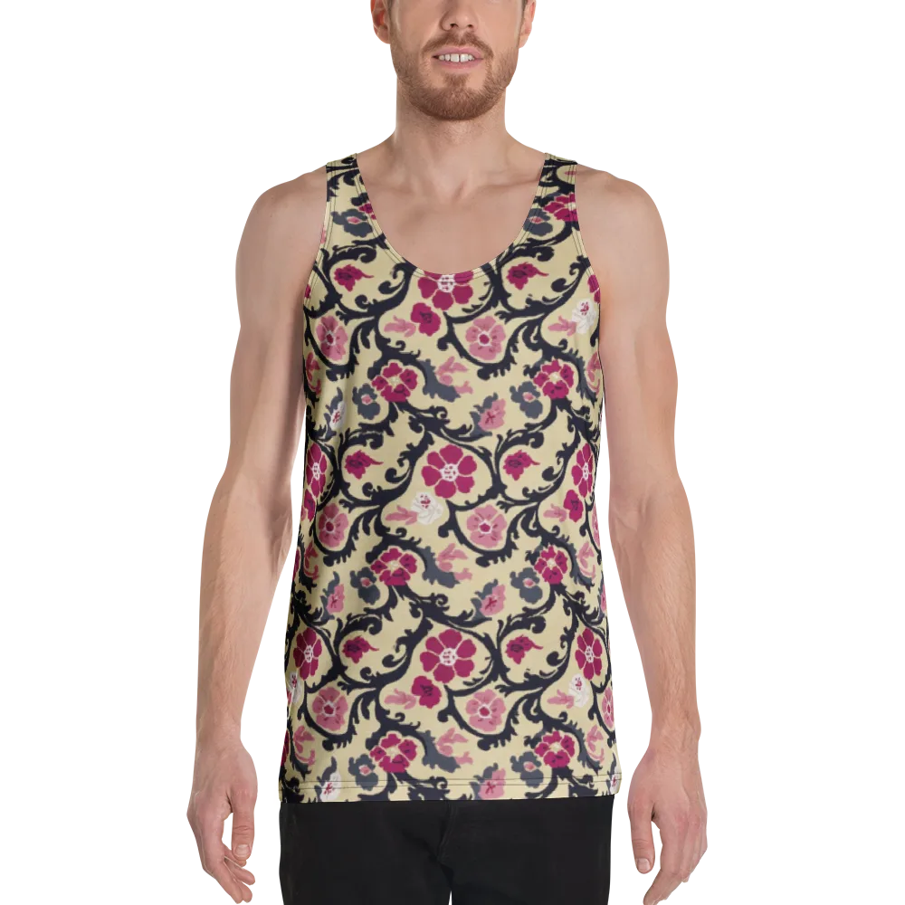 Navy Garden Waltz on Men's Tank Top — Front