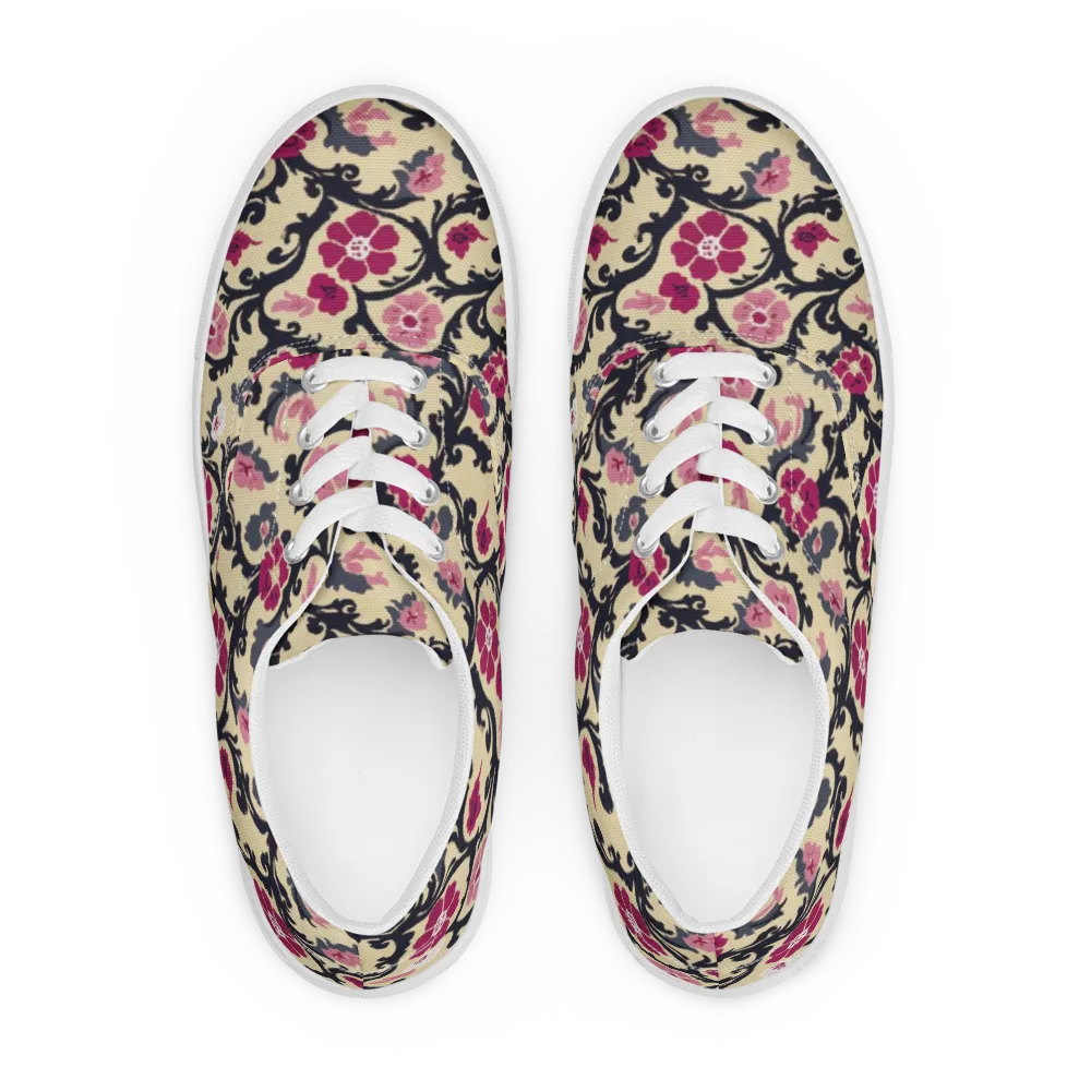 Navy Garden Waltz on Men's Lace-Up Canvas Shoes — Front