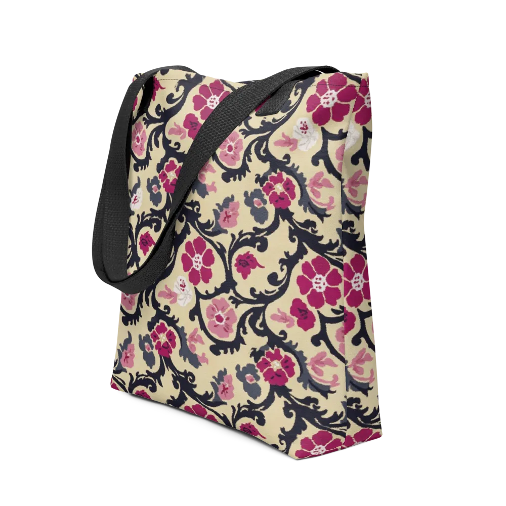 Navy Garden Waltz on Tote Bag — Front
