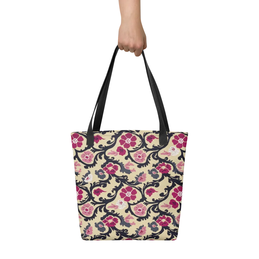 Navy Garden Waltz on Tote Bag — Front