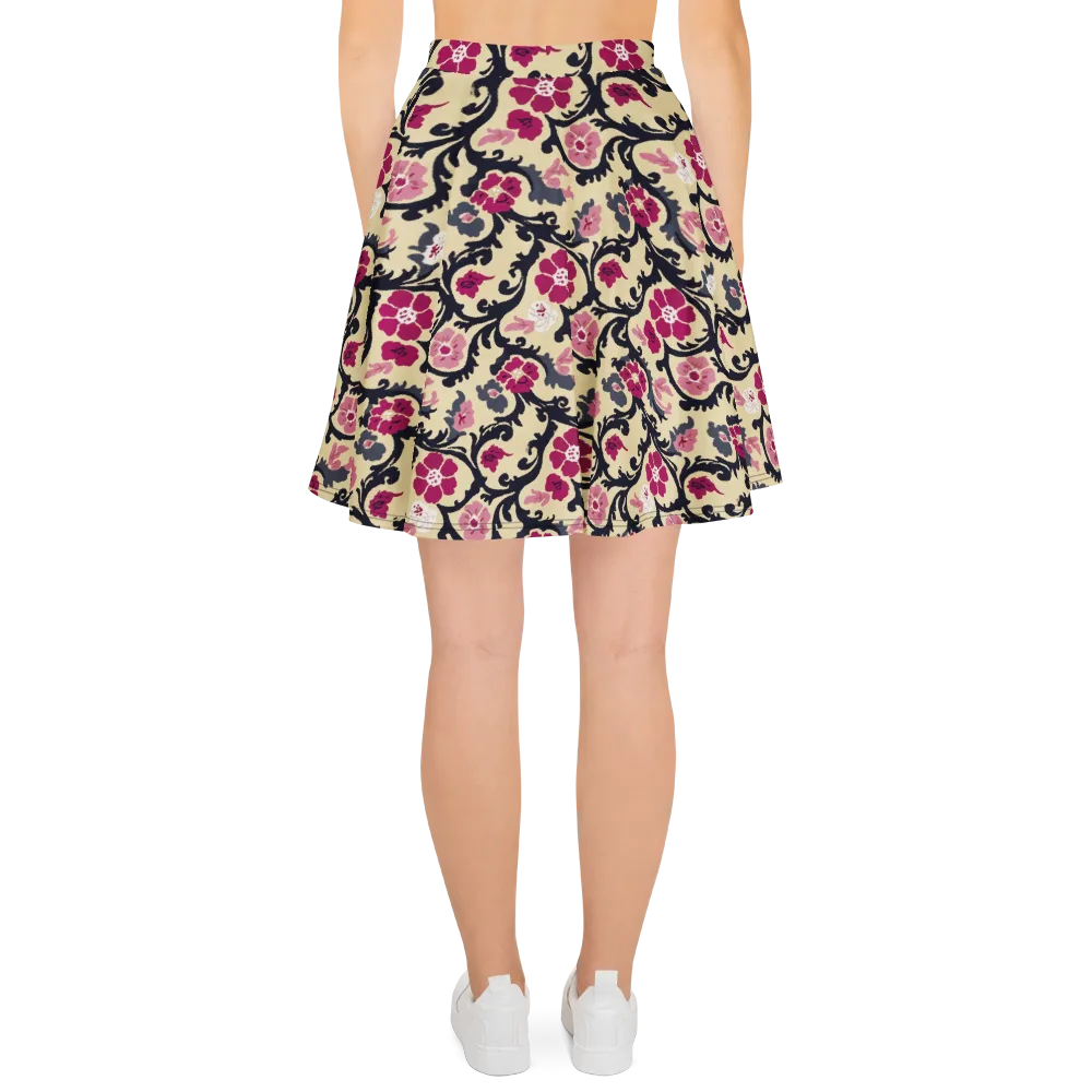 Navy Garden Waltz on Skater Skirt — Back