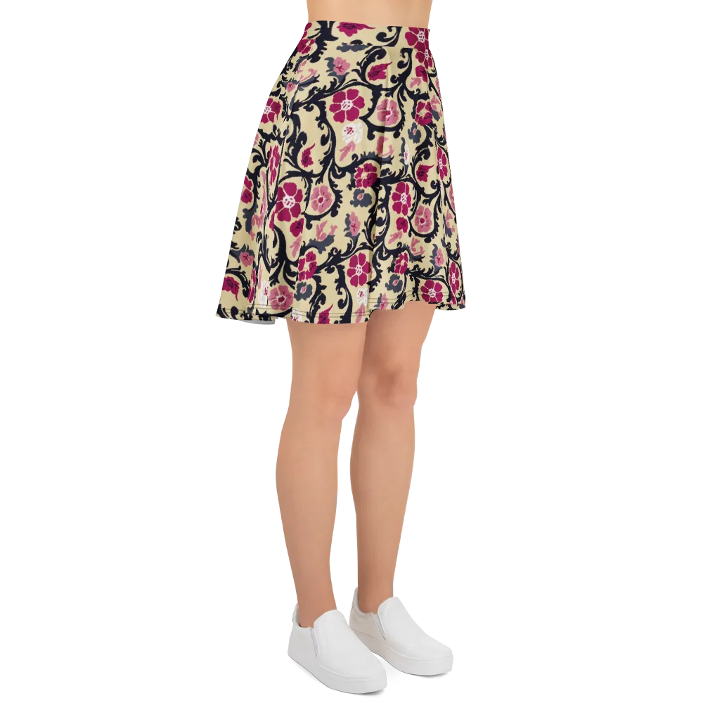 Navy Garden Waltz on Skater Skirt — Right