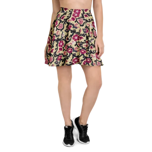 Navy Garden Waltz on a Skater Skirt