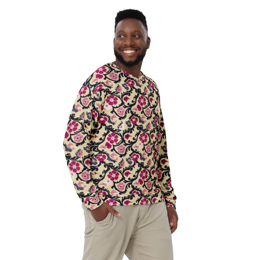 Navy Garden Waltz on Sweatshirt — Front