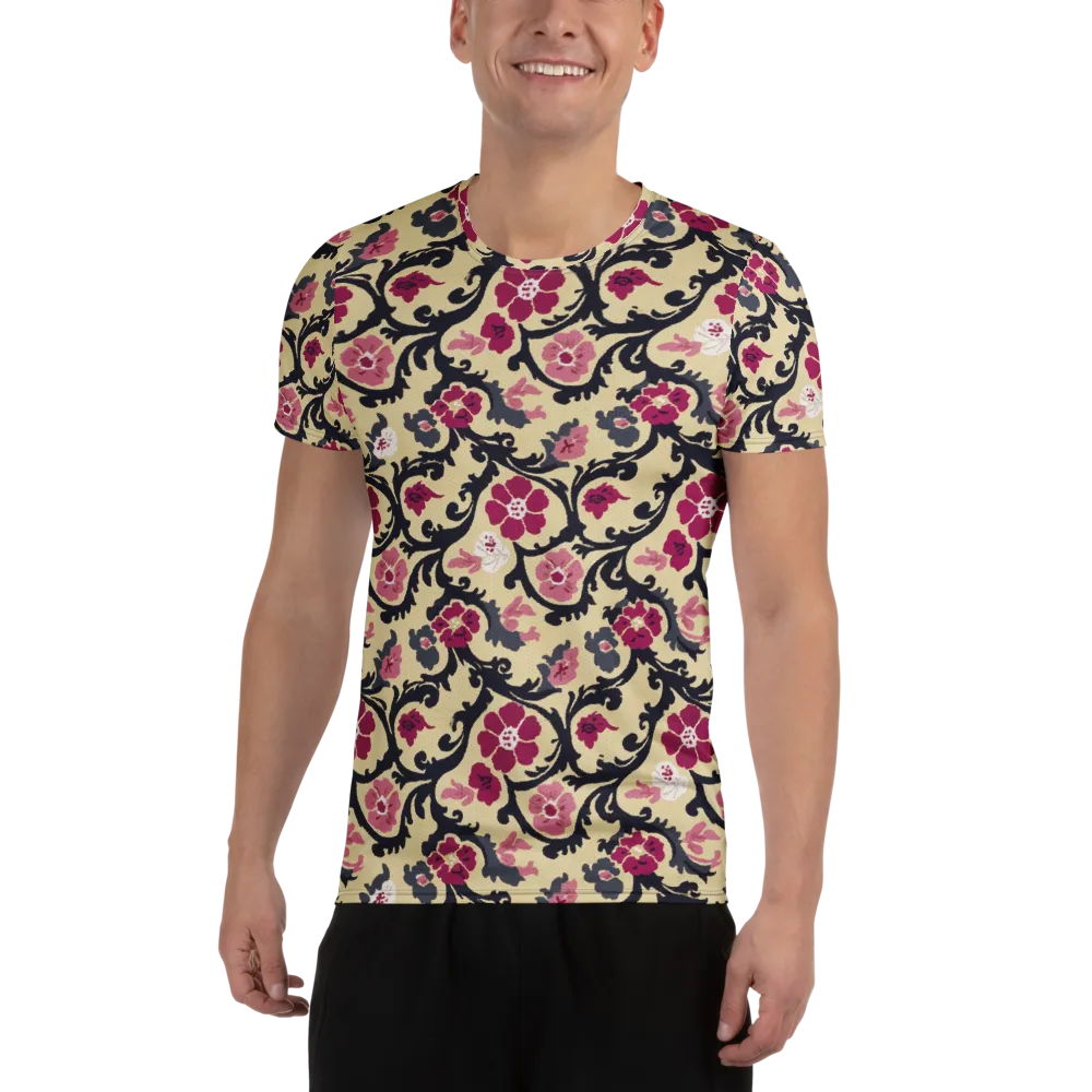 Navy Garden Waltz on Men's Athletic T-Shirt — Front