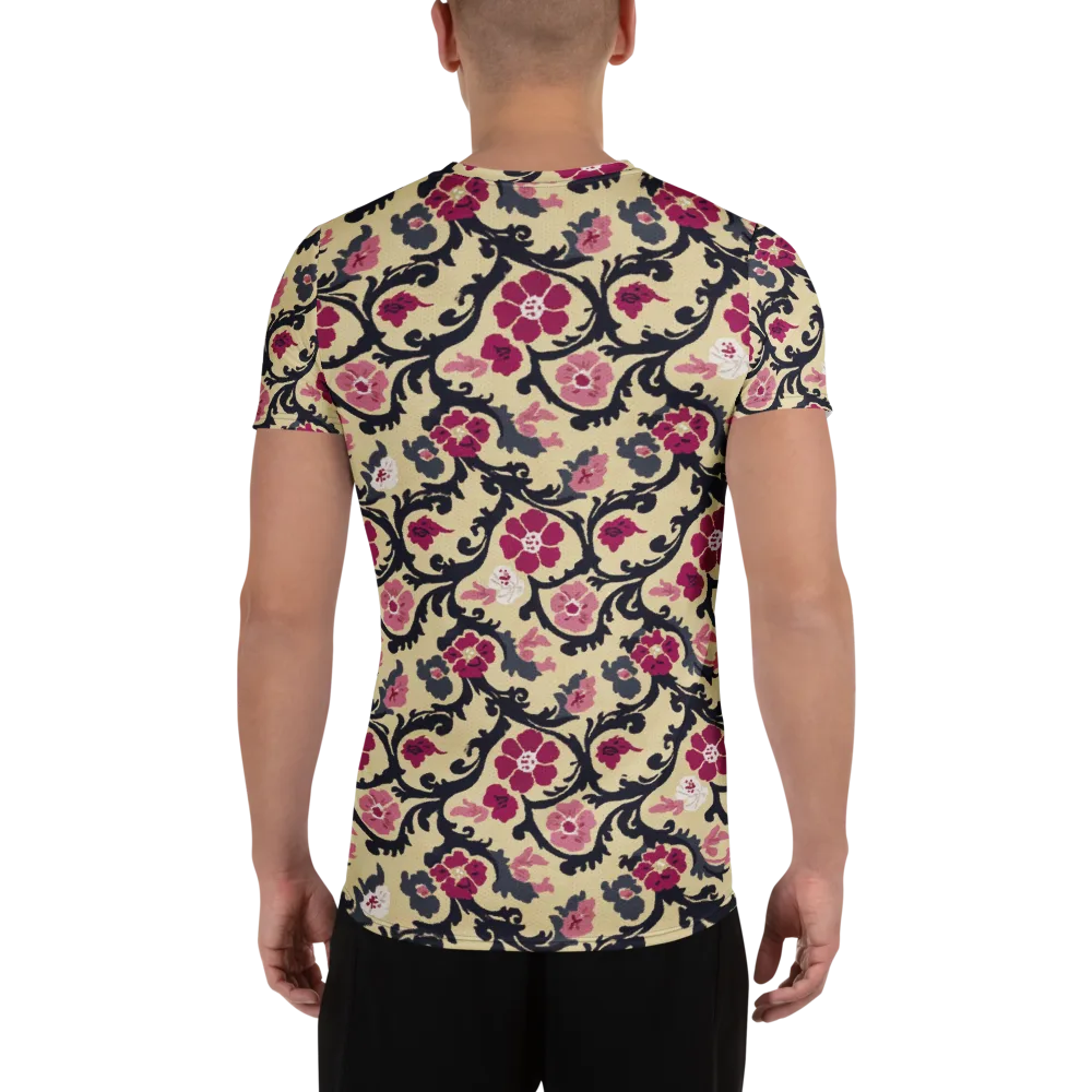 Navy Garden Waltz on Men's Athletic T-Shirt — Back
