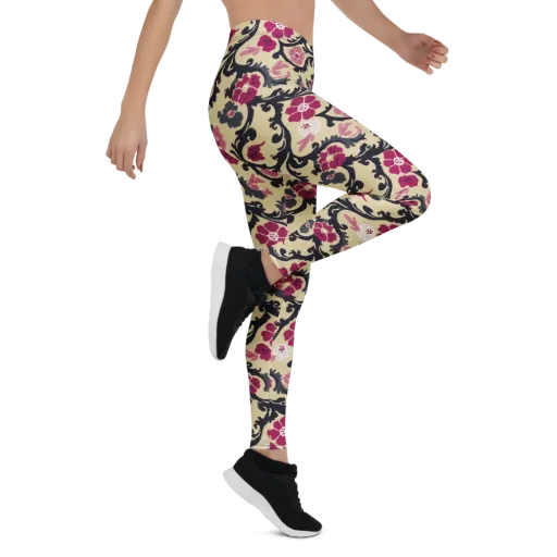 Navy Garden Waltz on a Leggings
