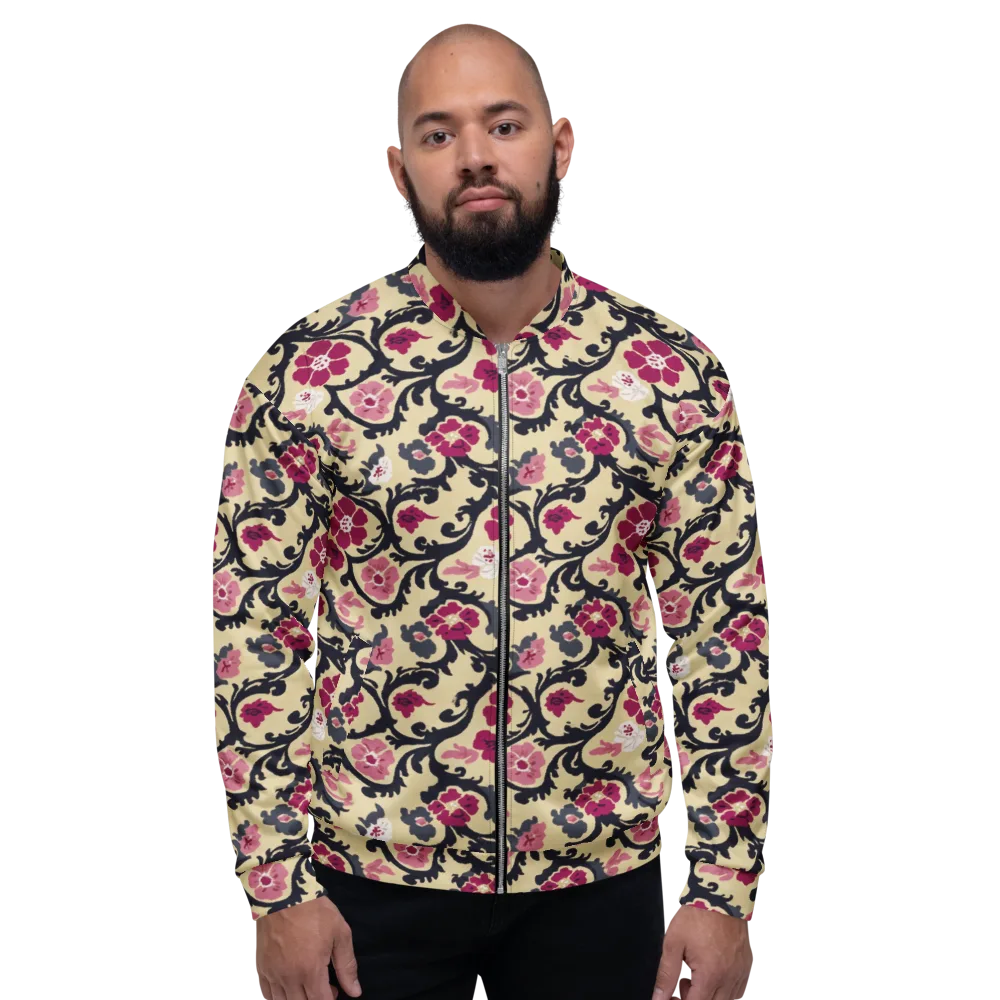 Navy Garden Waltz on Bomber Jacket — Front