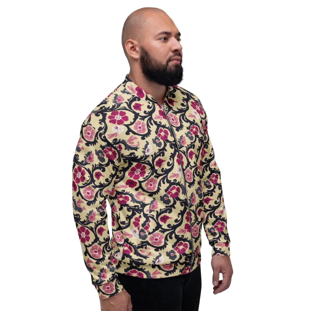 Navy Garden Waltz on Bomber Jacket — Right