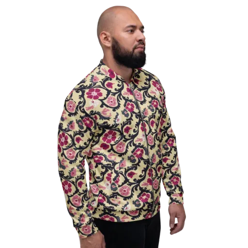 Navy Garden Waltz on a Bomber Jacket