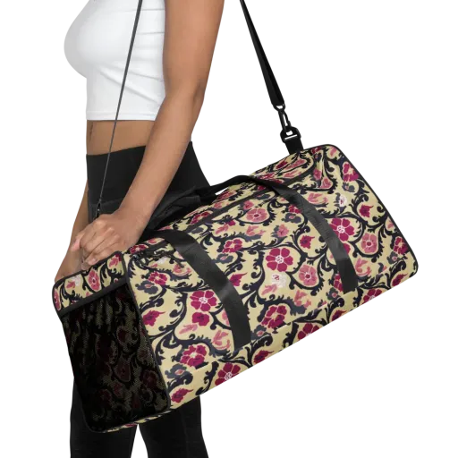 Navy Garden Waltz on a Duffle Bag