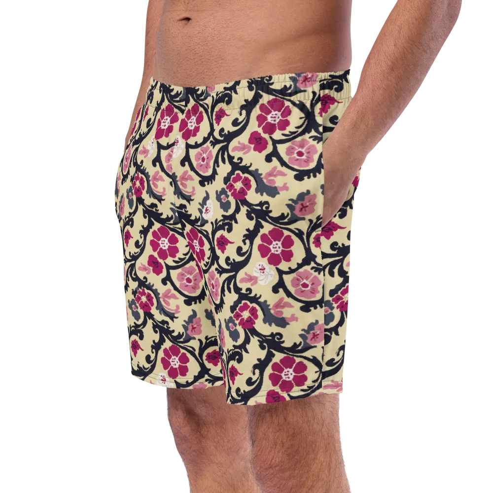 Navy Garden Waltz on Swim Trunks — Left Front