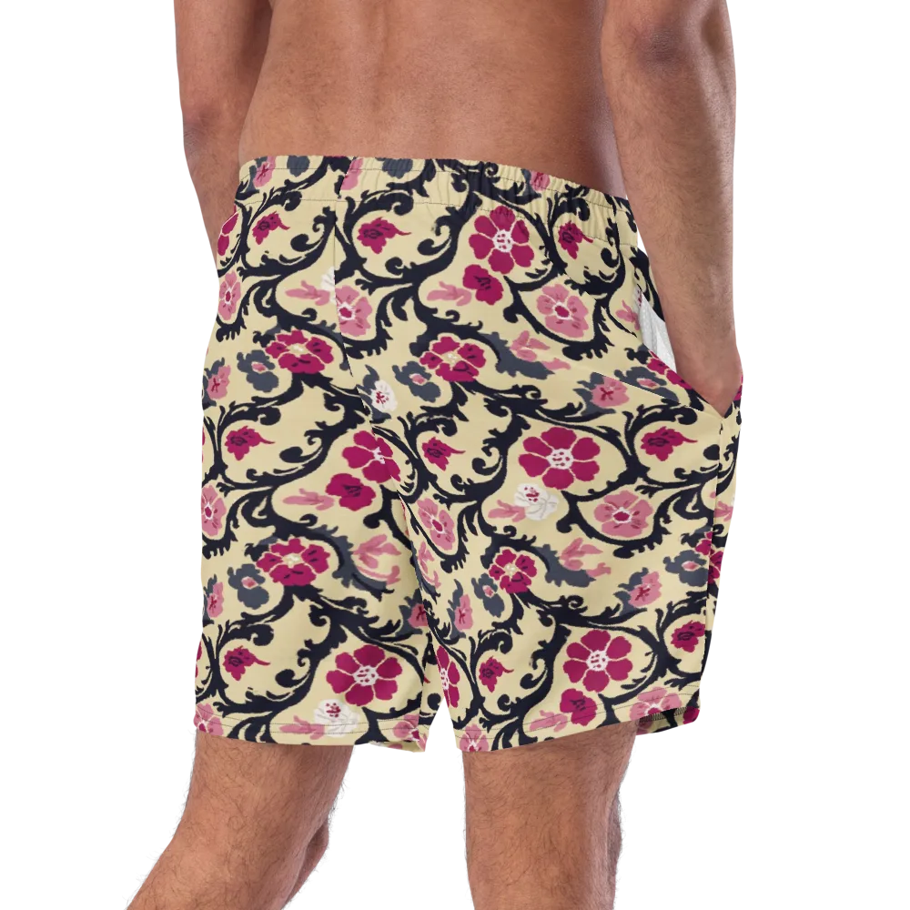 Navy Garden Waltz on Swim Trunks — Right Back
