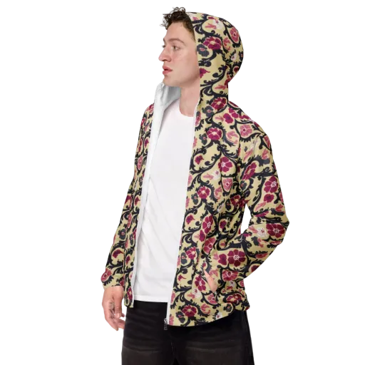 Navy Garden Waltz on a Men's Windbreaker