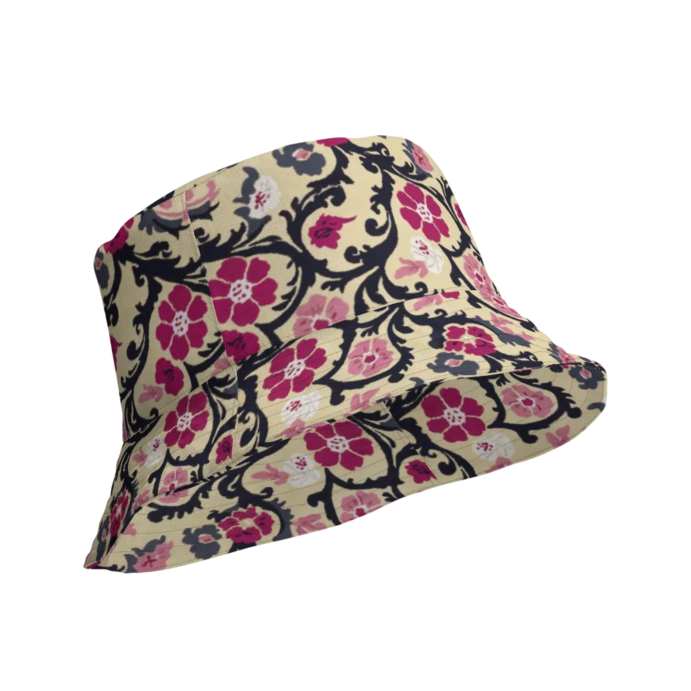 Navy Garden Waltz on Reversible Bucket Hat — Product details Outside