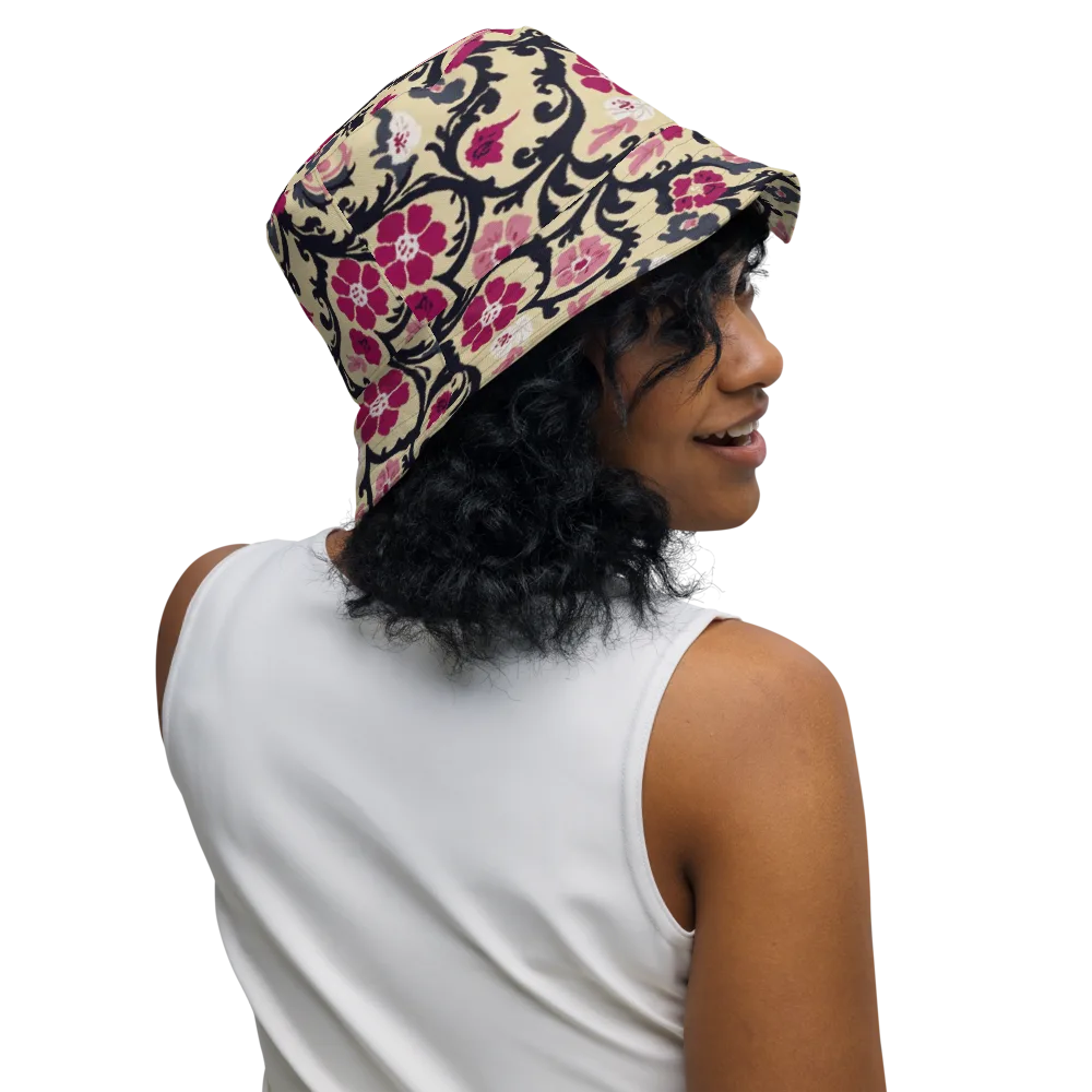 Navy Garden Waltz on Reversible Bucket Hat — Right Outside
