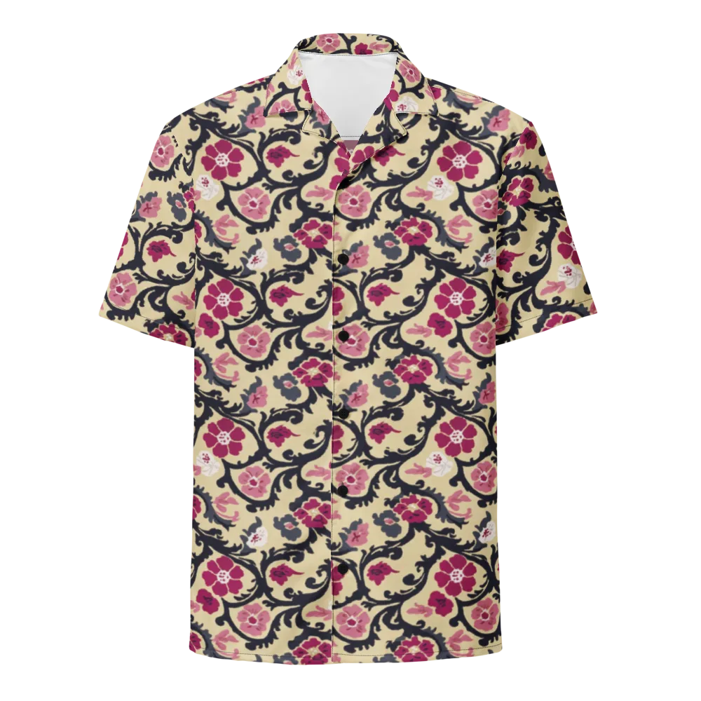 Navy Garden Waltz on Button Shirt — Front