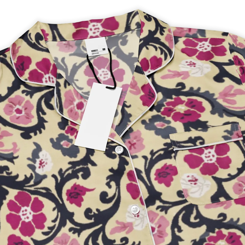 Navy Garden Waltz on Women's Short Sleeve Pajama Top — Product details