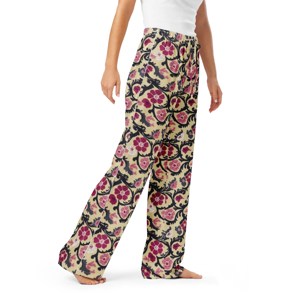 Navy Garden Waltz on Women's Pajama Pants — Right Front