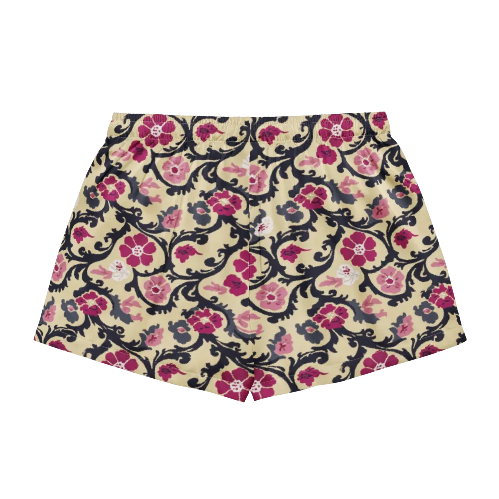 Navy Garden Waltz on Women's Pajama Shorts — Back