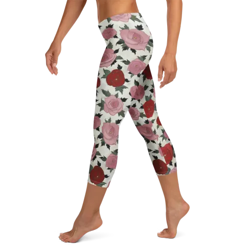 Velvet Rose Parade on a Capri Leggings