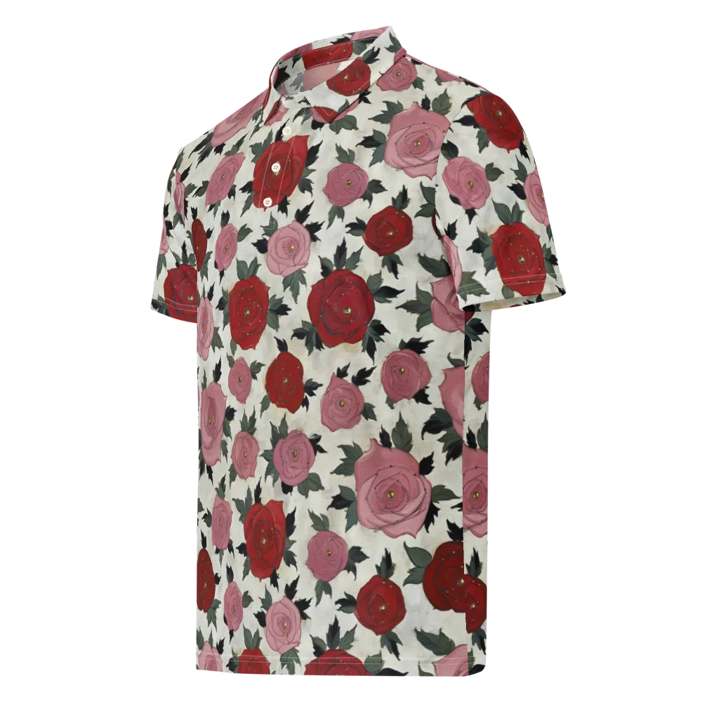 Velvet Rose Parade on Men's Slim Fit Polo Shirt — Left Front