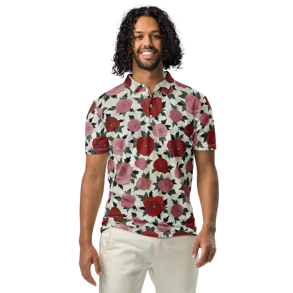 Velvet Rose Parade on Men's Slim Fit Polo Shirt — Front