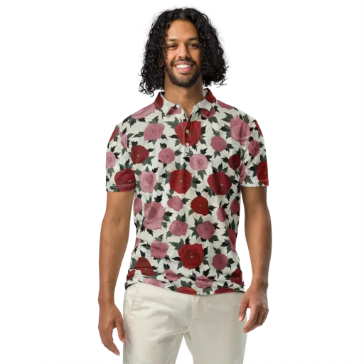 Velvet Rose Parade on a Men's Slim Fit Polo Shirt