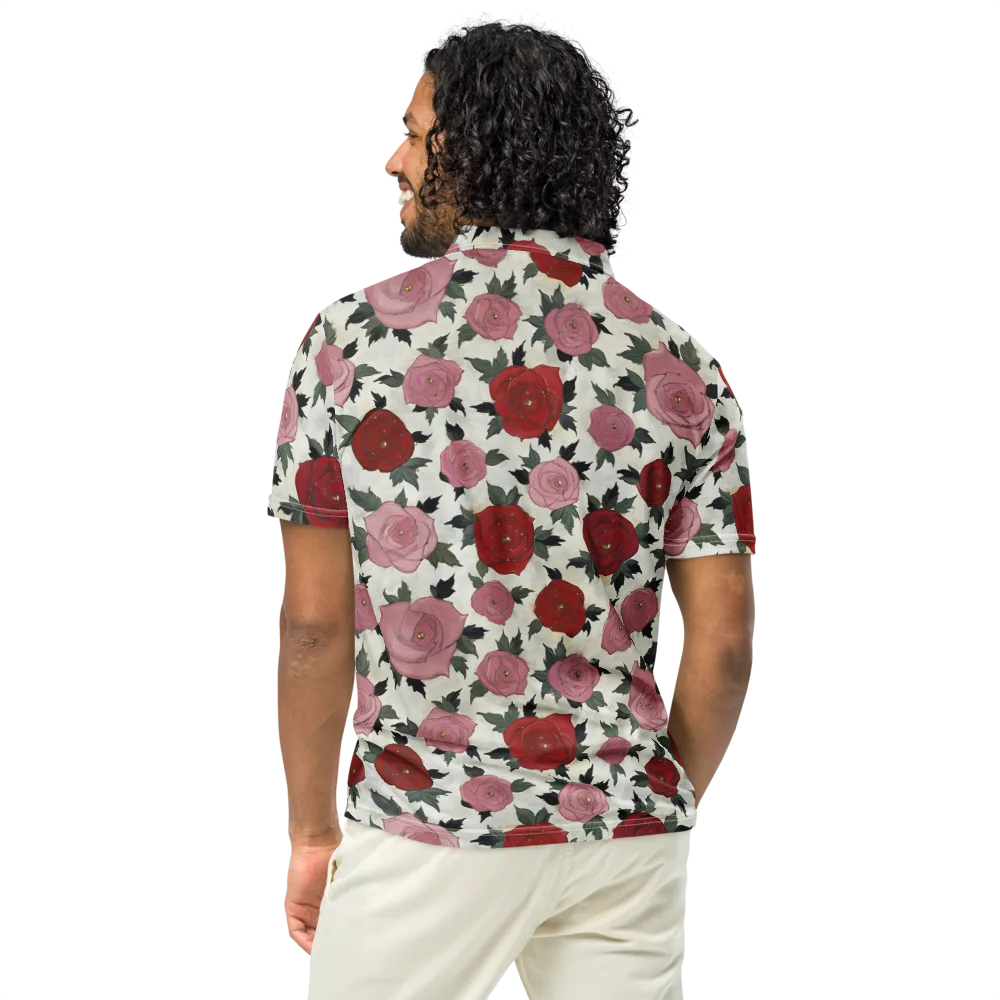 Velvet Rose Parade on Men's Slim Fit Polo Shirt — Back