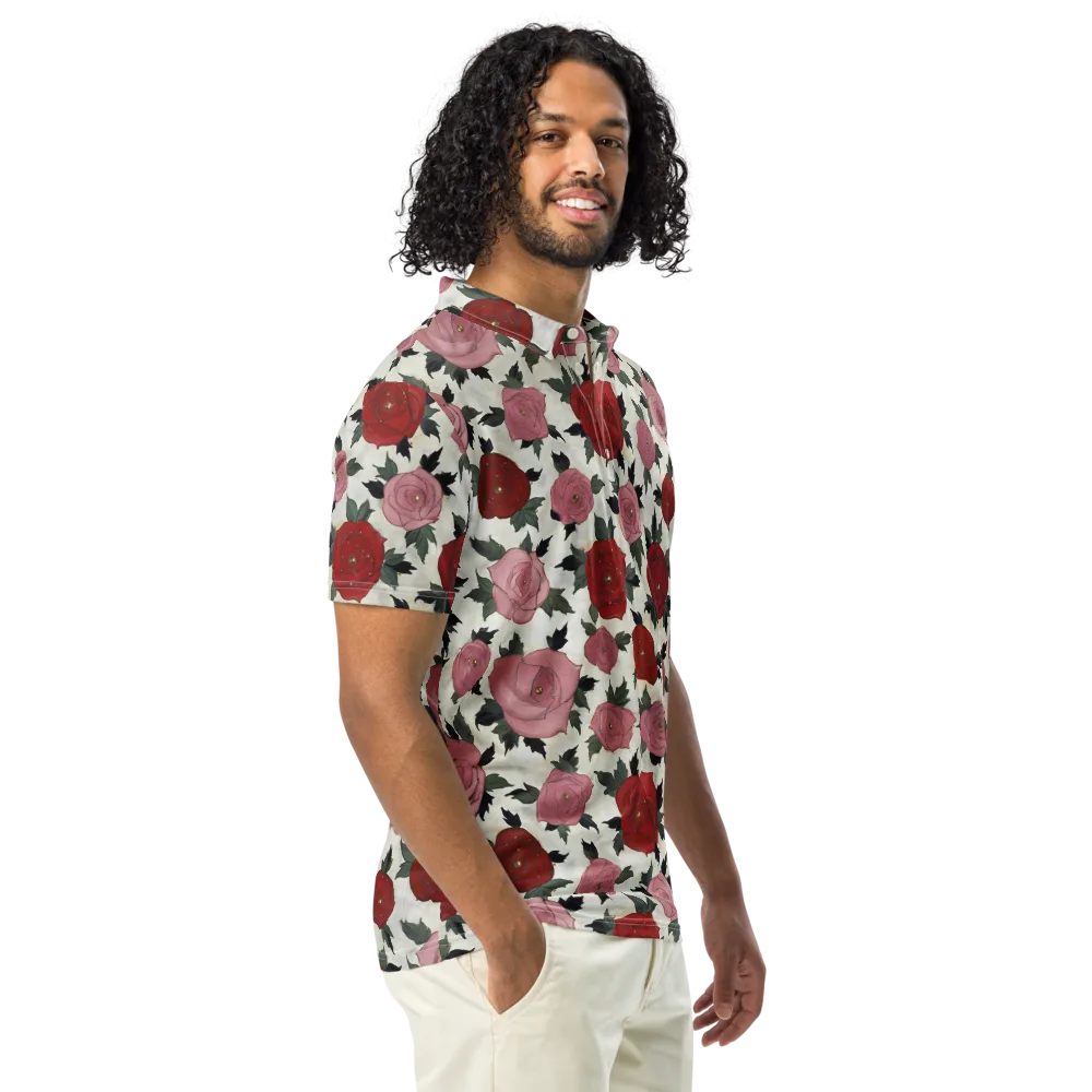 Velvet Rose Parade on Men's Slim Fit Polo Shirt — Right Front