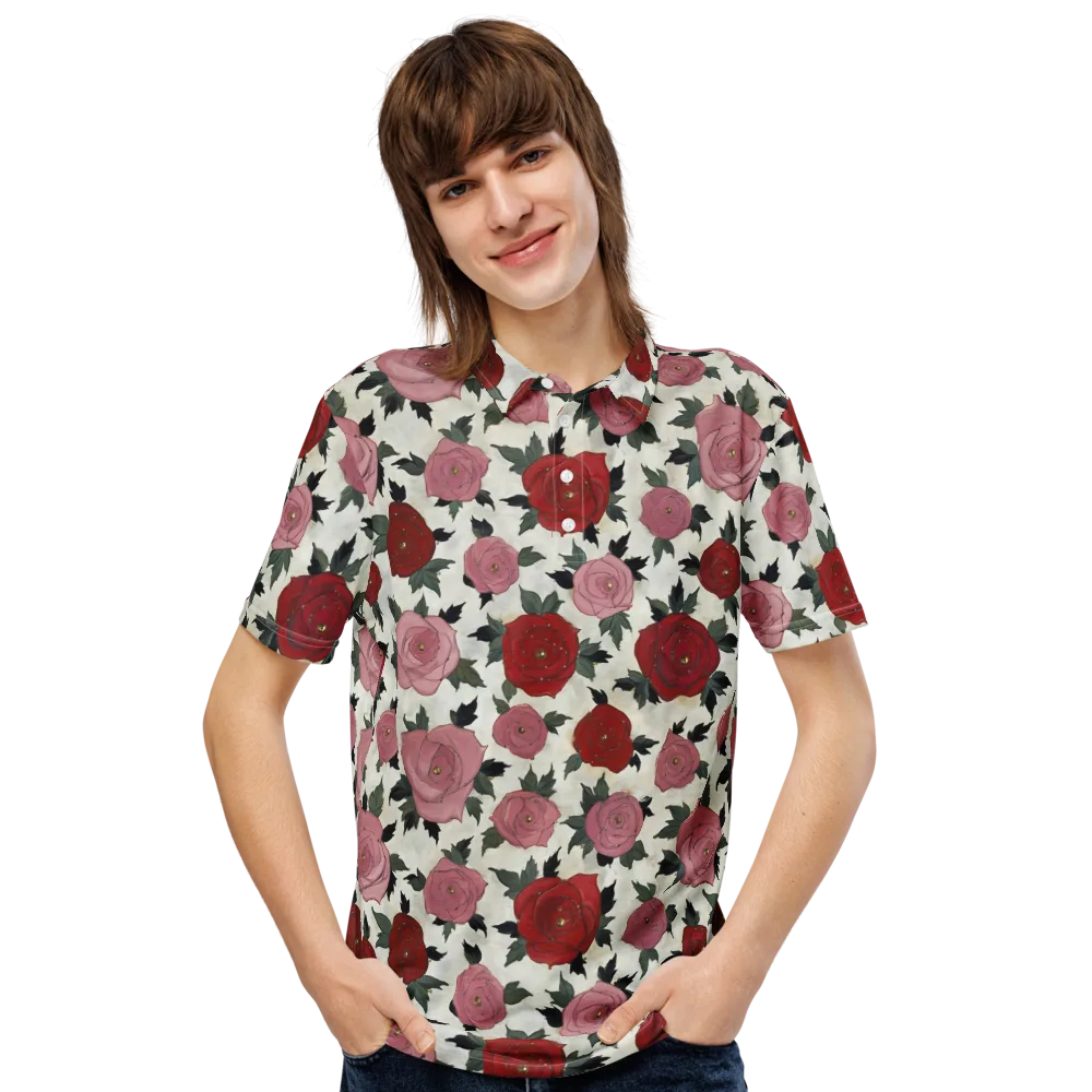 Velvet Rose Parade on Men's Slim Fit Polo Shirt — Front