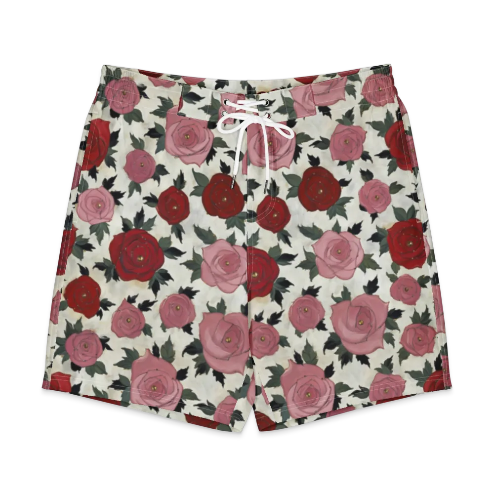 Velvet Rose Parade on Men's Board Shorts — Front