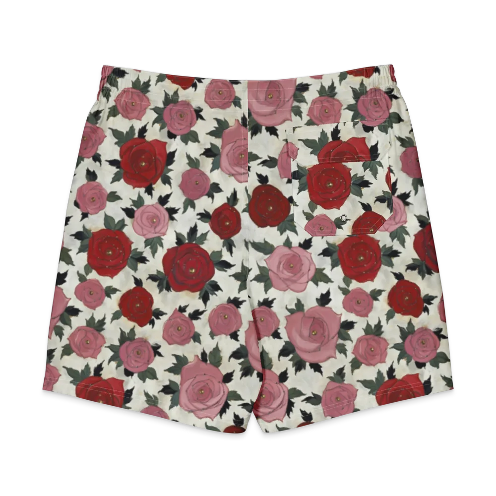 Velvet Rose Parade on Men's Board Shorts — Back