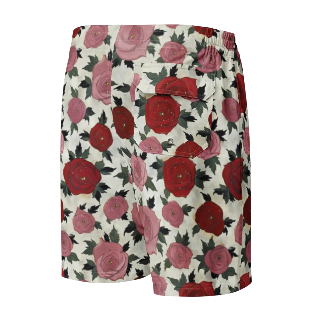 Velvet Rose Parade on Men's Board Shorts — Back