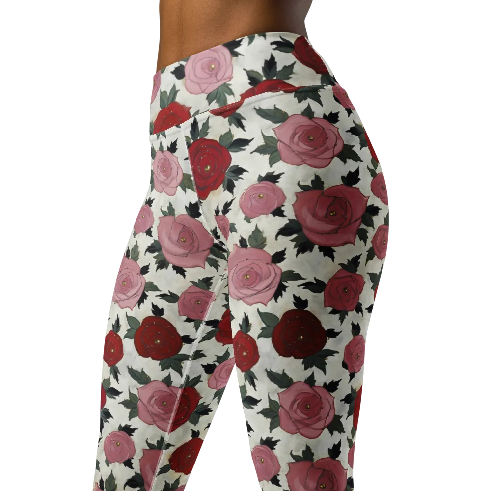 Velvet Rose Parade on Yoga Leggings — Left Front