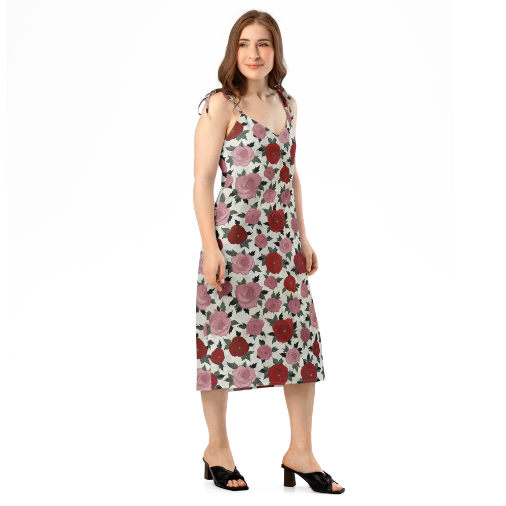 Velvet Rose Parade on Slip Dress — Right Front