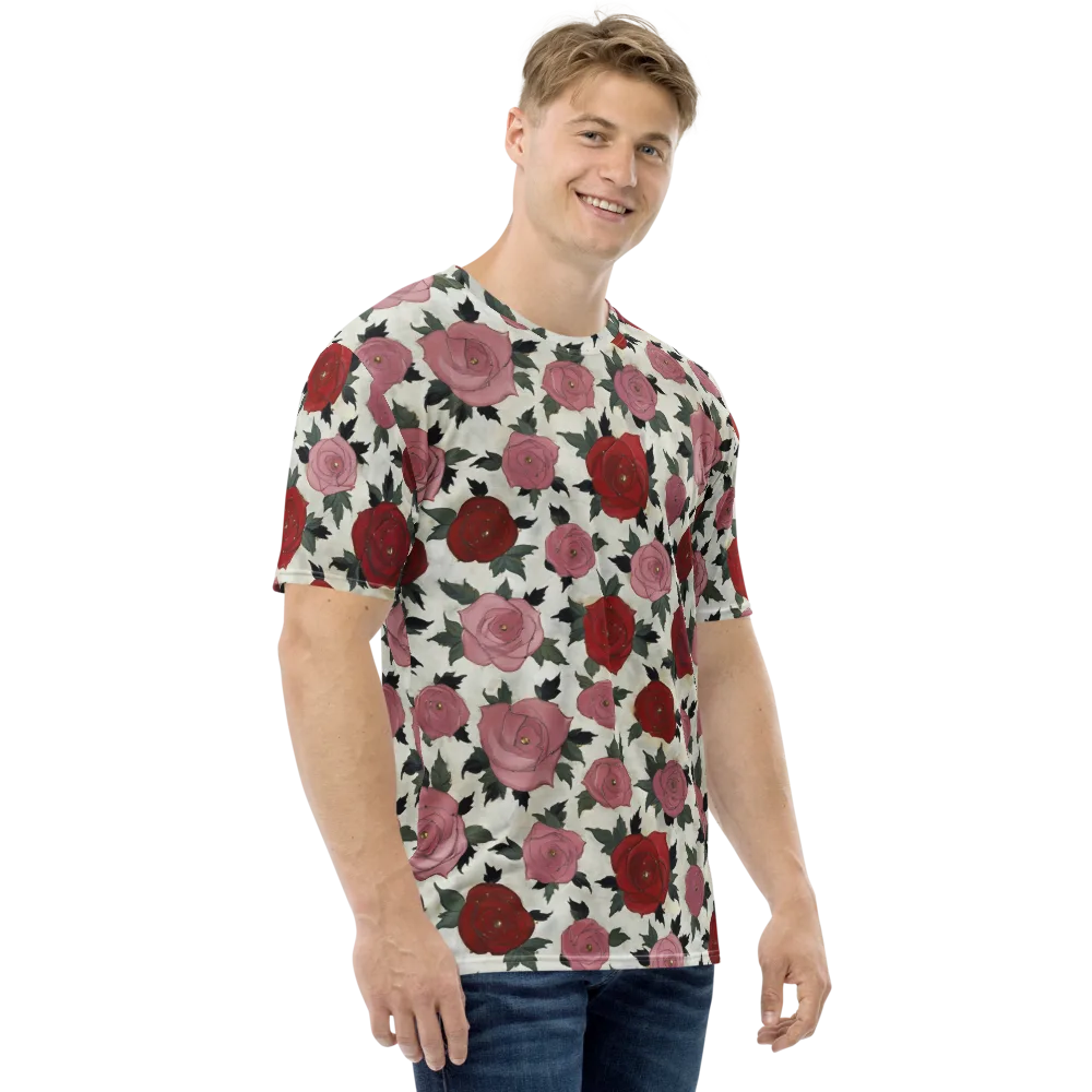 Velvet Rose Parade on Men's Crew Neck T-Shirt — Right
