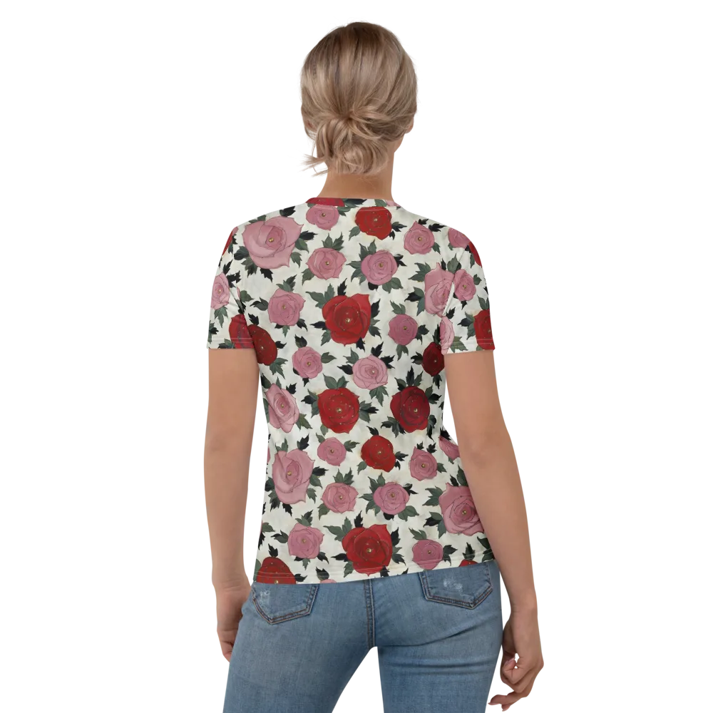 Velvet Rose Parade on Women's Crew Neck T-Shirt — Back