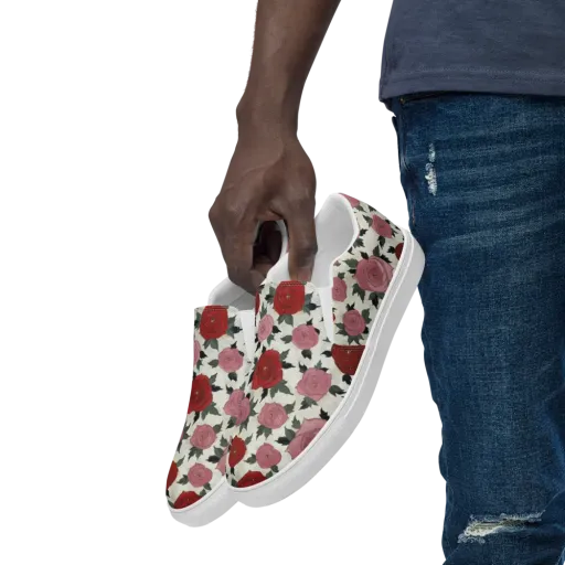 Velvet Rose Parade on a Men's Slip-On Canvas Shoes